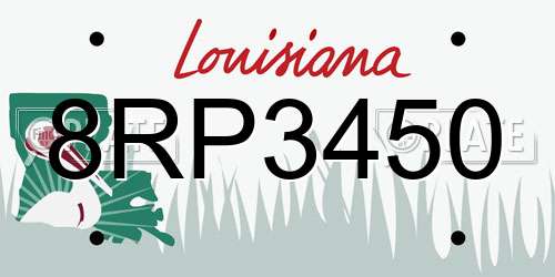 8RP3450 Louisiana License Plate