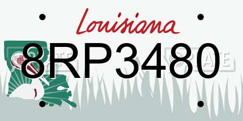 8RP3480 Louisiana License Plate