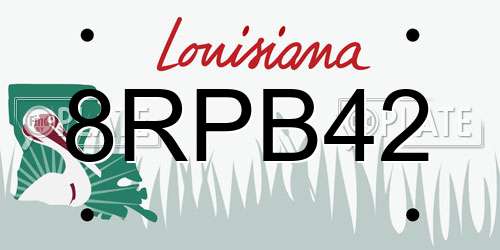 8RPB42 Louisiana License Plate