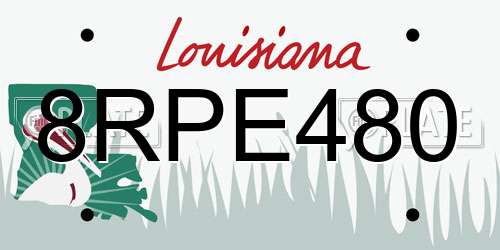 8RPE480 Louisiana License Plate