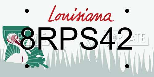 8RPS42 Louisiana License Plate