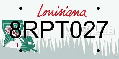 8RPT027 Louisiana License Plate