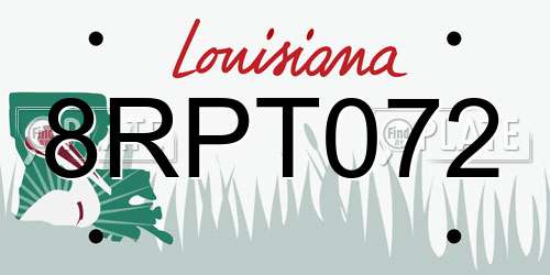 8RPT072 Louisiana License Plate