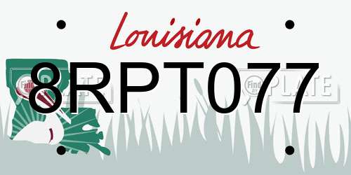 8RPT077 Louisiana License Plate