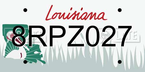 8RPZ027 Louisiana License Plate