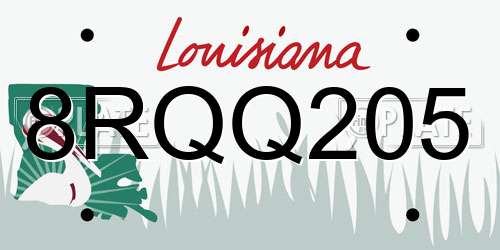 8RQQ205 Louisiana License Plate