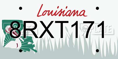 8RXT171 Louisiana License Plate