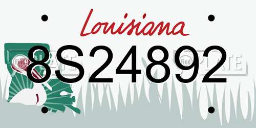 8S24892 Louisiana License Plate