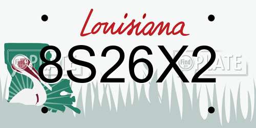 8S26X2 Louisiana License Plate