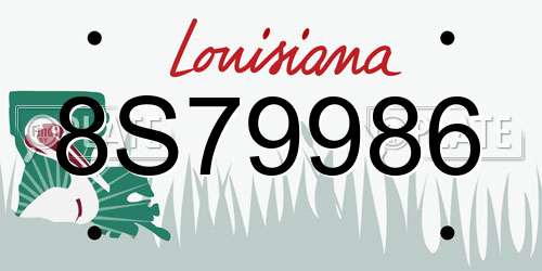 8S79986 Louisiana License Plate