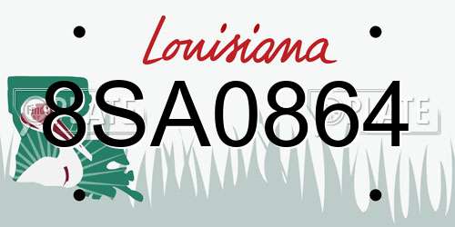 8SA0864 Louisiana License Plate