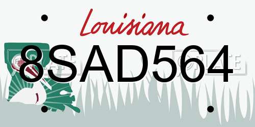 8SAD564 Louisiana License Plate