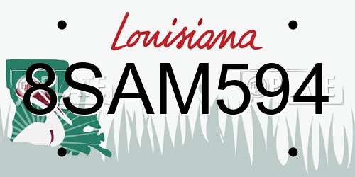8SAM594 Louisiana License Plate