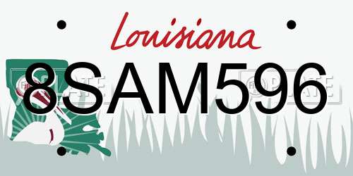 8SAM596 Louisiana License Plate