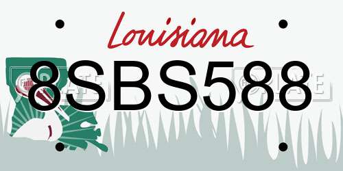 8SBS588 Louisiana License Plate