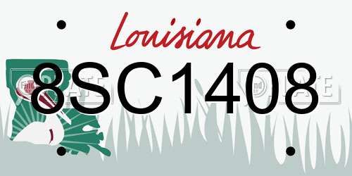 8SC1408 Louisiana License Plate