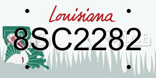 8SC2282 Louisiana License Plate
