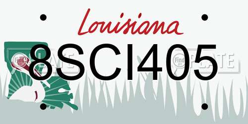 8SCI405 Louisiana License Plate