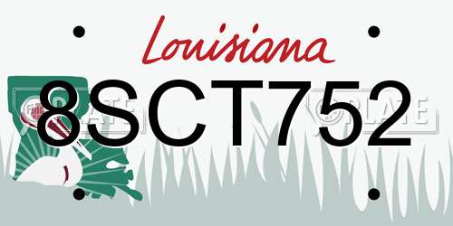 8SCT752 Louisiana License Plate