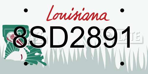 8SD2891 Louisiana License Plate