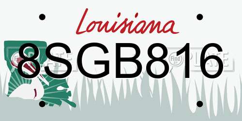 8SGB816 Louisiana License Plate