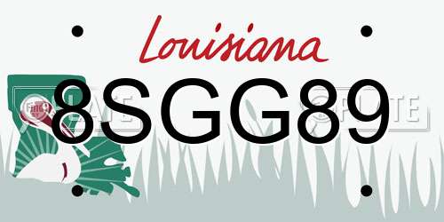 8SGG89 Louisiana License Plate