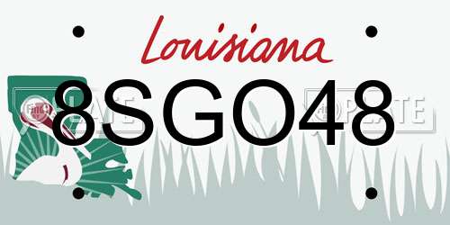 8SGO48 Louisiana License Plate
