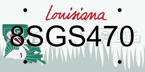 8SGS470 Louisiana License Plate