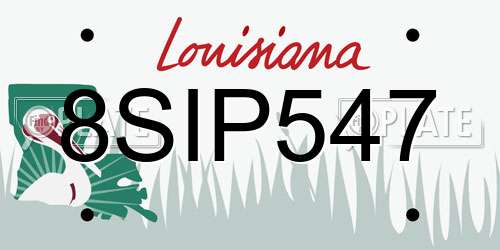 8SIP547 Louisiana License Plate