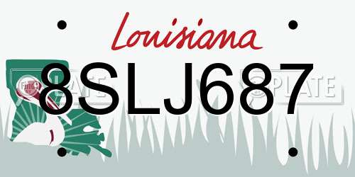 8SLJ687 Louisiana License Plate