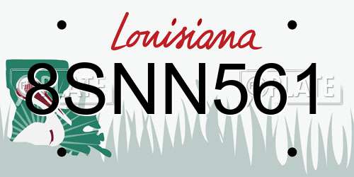 8SNN561 Louisiana License Plate