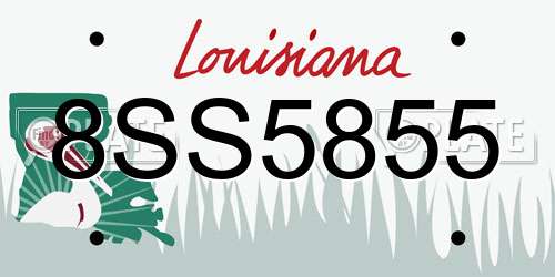 8SS5855 Louisiana License Plate