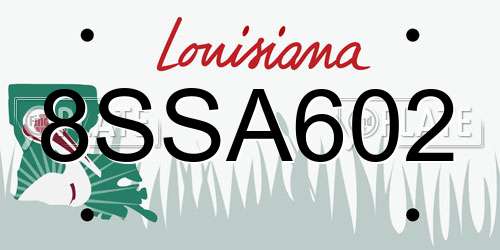 8SSA602 Louisiana License Plate
