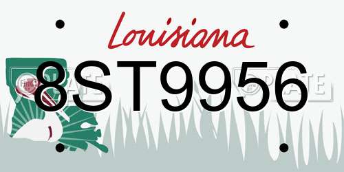 8ST9956 Louisiana License Plate