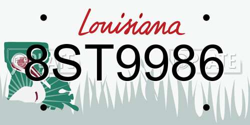 8ST9986 Louisiana License Plate
