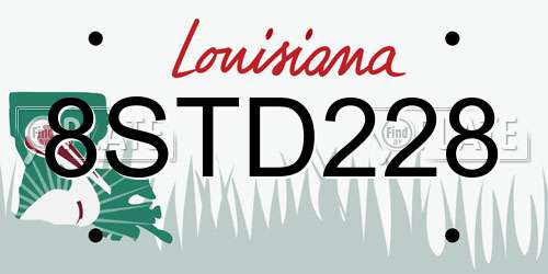 8STD228 Louisiana License Plate