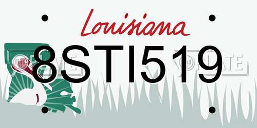 8STI519 Louisiana License Plate