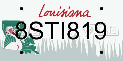 8STI819 Louisiana License Plate