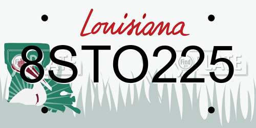 8STO225 Louisiana License Plate