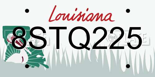 8STQ225 Louisiana License Plate