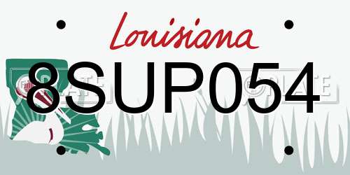 8SUP054 Louisiana License Plate