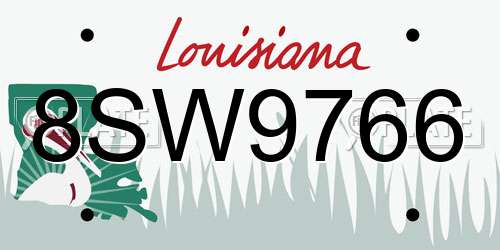 8SW9766 Louisiana License Plate