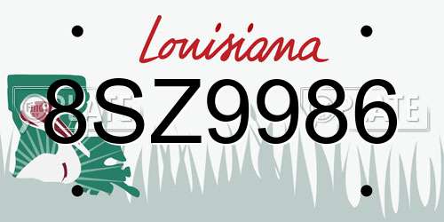 8SZ9986 Louisiana License Plate