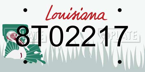 8T02217 Louisiana License Plate