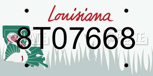 8T07668 Louisiana License Plate