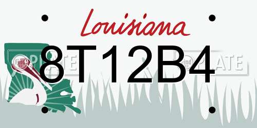 8T12B4 Louisiana License Plate