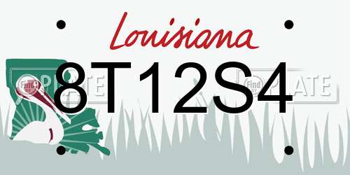 8T12S4 Louisiana License Plate