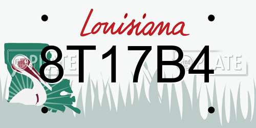 8T17B4 Louisiana License Plate