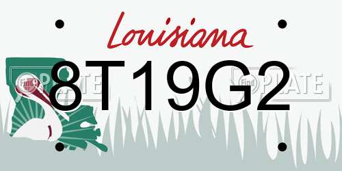 8T19G2 Louisiana License Plate