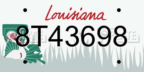 8T43698 Louisiana License Plate